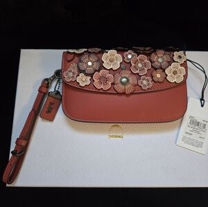 Coach Tea Rose Applique Wristlet NWT